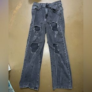 Forever 21 jeans, size 28, black and distressed